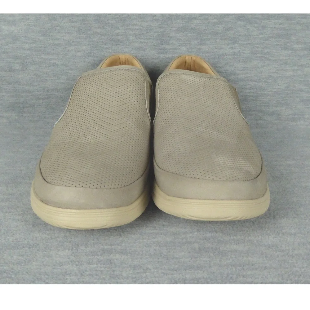Samuel Hubbard Olema Slip-On Loafers Mens 8.5 W Gray Mushroom Nubuck Leather